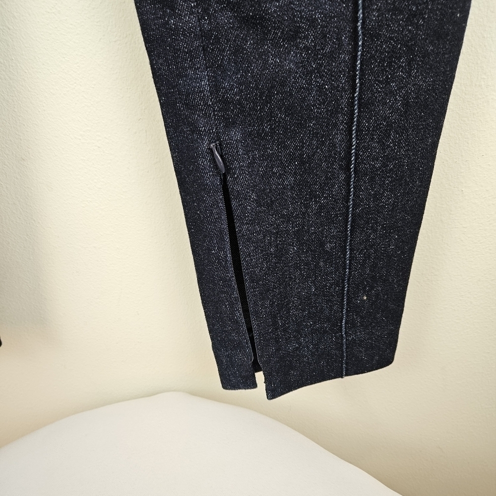 Theory High-Rise Nep Denim dark Wash Skinny Leggings Size 12 - Picture 6 of 10